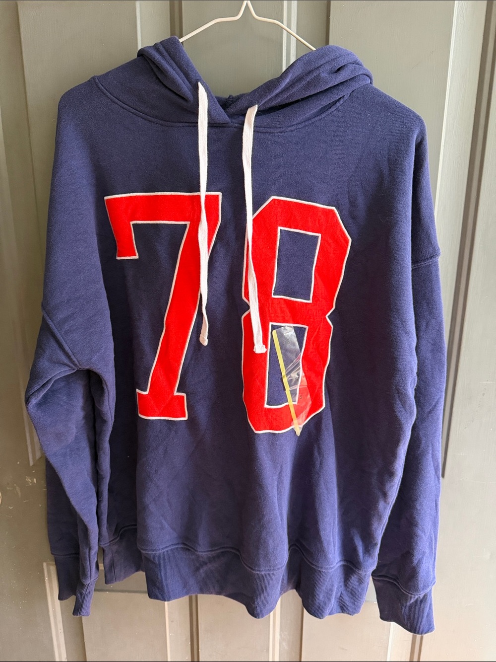 Navy Women's Bomber-Style Jacket with Red Number Detailing